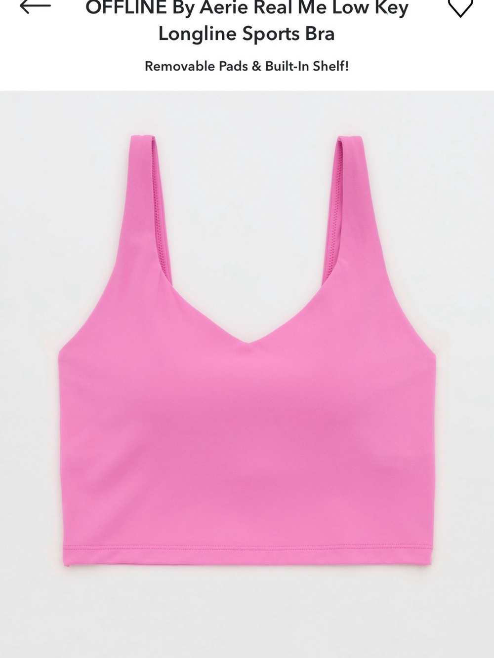 aerie Longline Sports Bra in Bright Pink - Picture 3 of 7